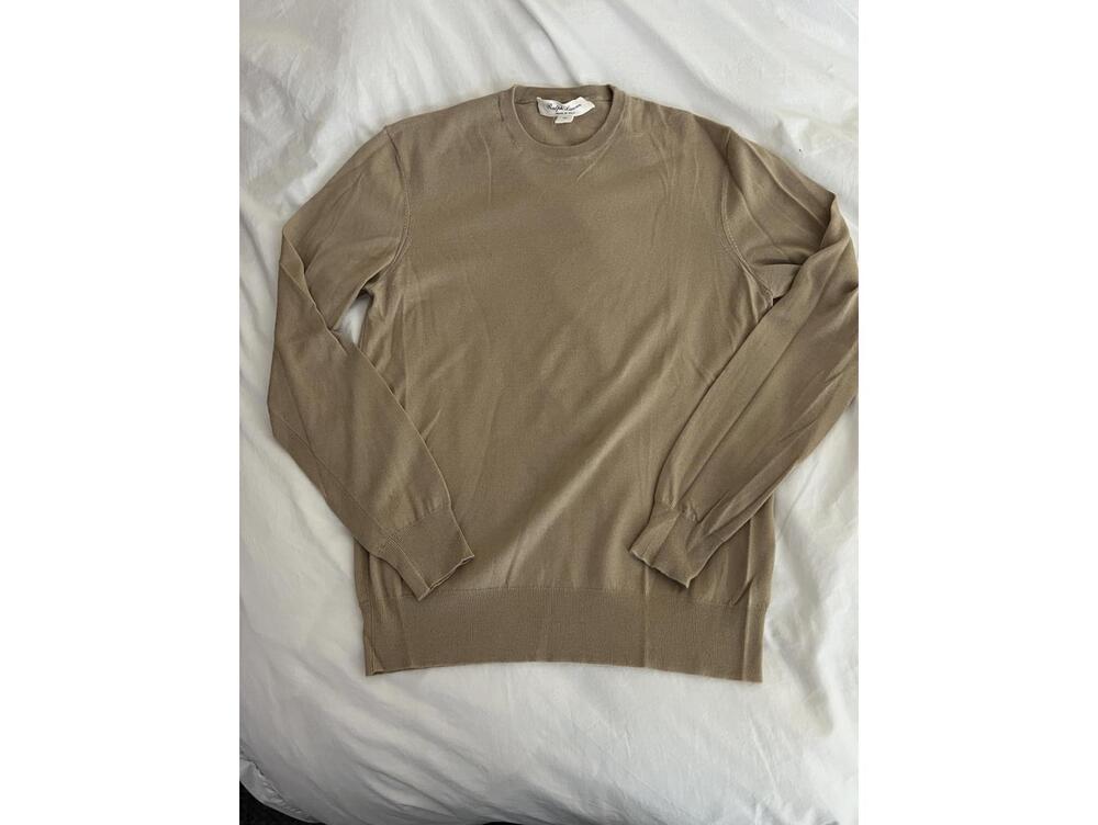 Ralph Lauren Purple Label Fine Knit Cashmere Sweater - Tan - Picture 3 of 4